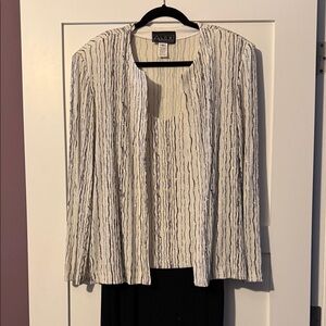 White and Black Women's Long 2 piece evening dress